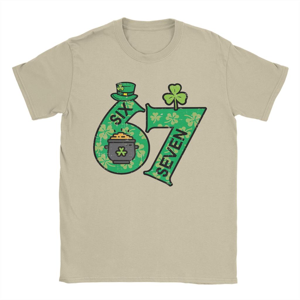 Unisex TShirt Six Seven 6 7 St Patricks Day 67 Paddys Meme Funny Pure Cotton Tee Shirt Short Sleeve T Shirt O Neck Tops Big Size