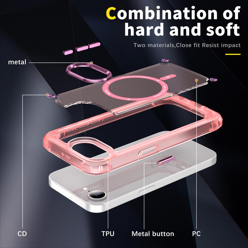 For iPhone 16e Case Magnetic Skin Touch TPU+PC Phone Cover