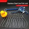 Stainless Steel Fish Lock Buckle with Live Fish Lure and Yellow Duck Float