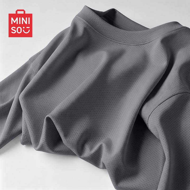 MINISO Men's Quick-Dry Ice Silk Mesh T-Shirt