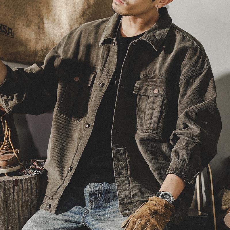 Американская тяжелая вельветовая ретро-куртка мужская модная брендовая бархатная винтажная куртка Ami Kaji Tooling для мужчин