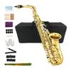 Yinfente Eb Flat Alto Saxophone Kit with 10 Reeds, 8 Pads, Hard Case, Gold Finish