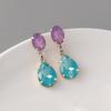 Pinkdudu Стеклянные геометрические серьги-блоки с цирконом, модные серьги-подвески с градиентным цветом, женские украшения PD2358