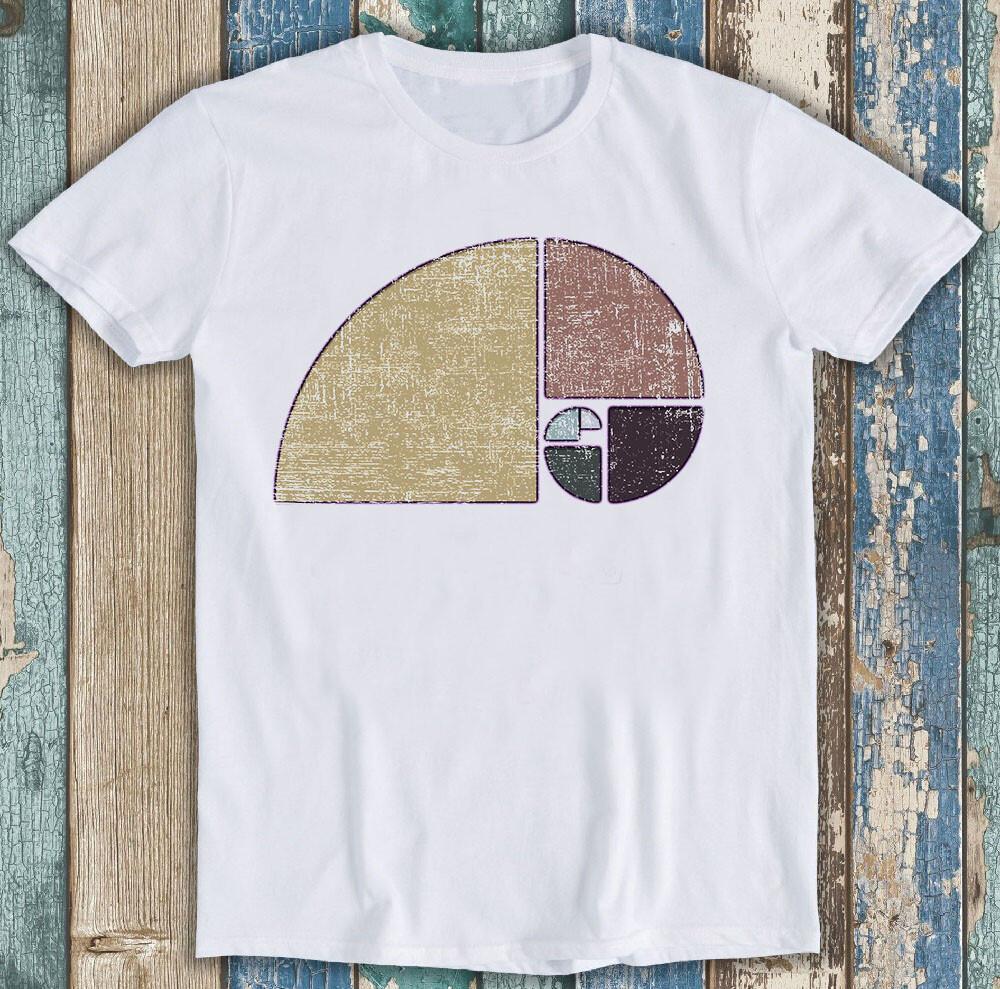 Fibonacci The Golden Spiral In Geometry with Earth Tones Gift Tee T Shirt M1235