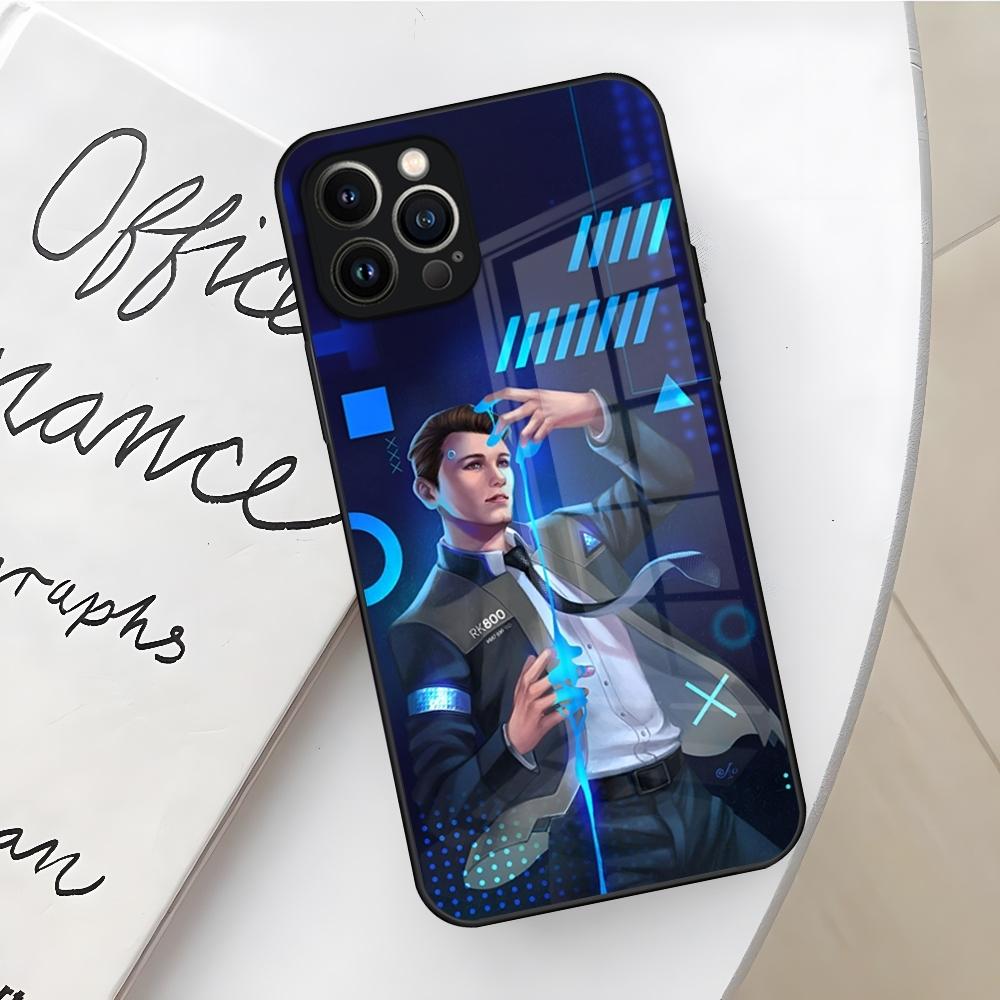 Чехол для телефона Игра Detroit Become Human для Iphone 17 16 Air 15 14 12 11 13 Pro Max Mini X Xr Xs Se Puls стеклянная крышка