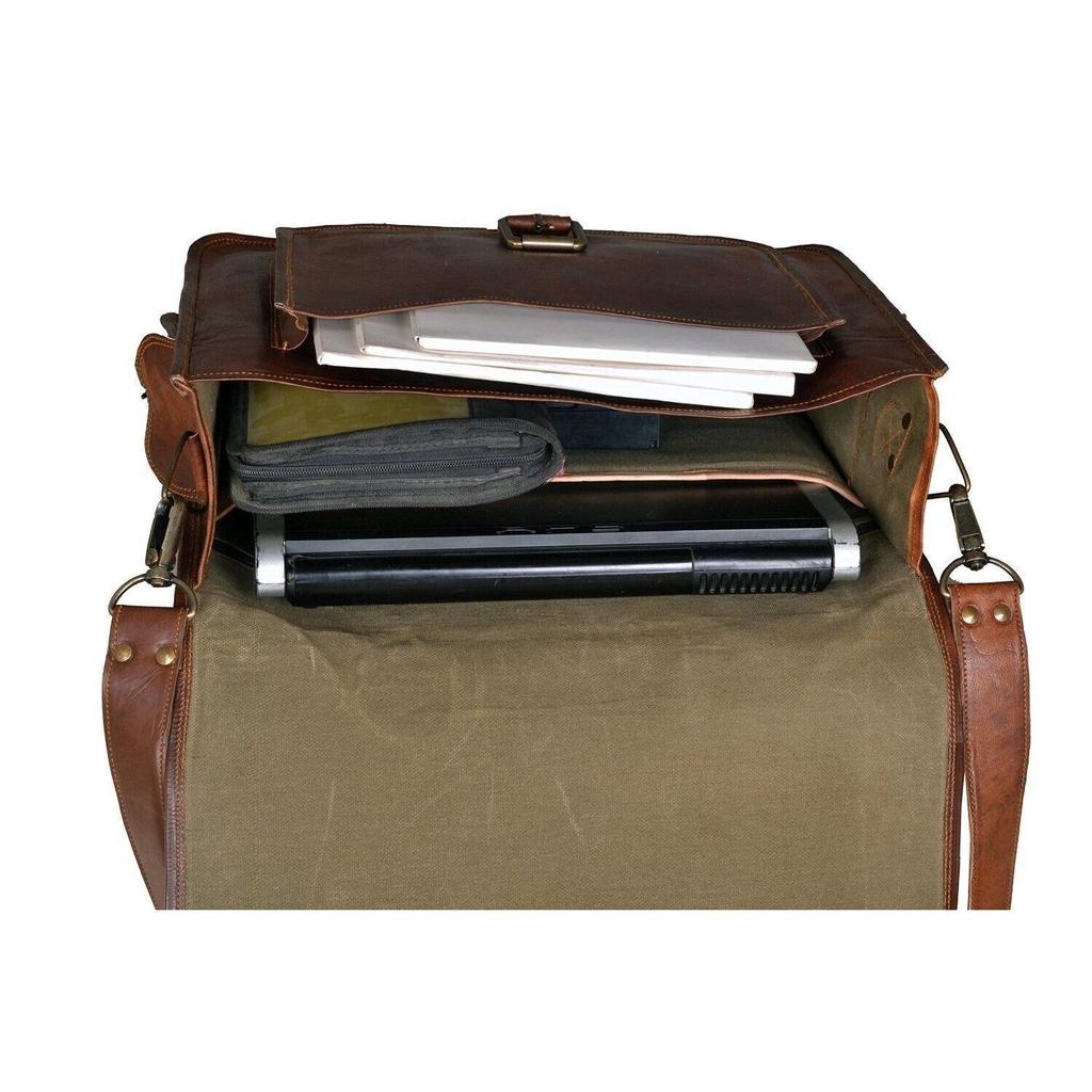 New Men's Classic Vintage Leather Messenger Bag Shoulder Laptop Bag Briefcase