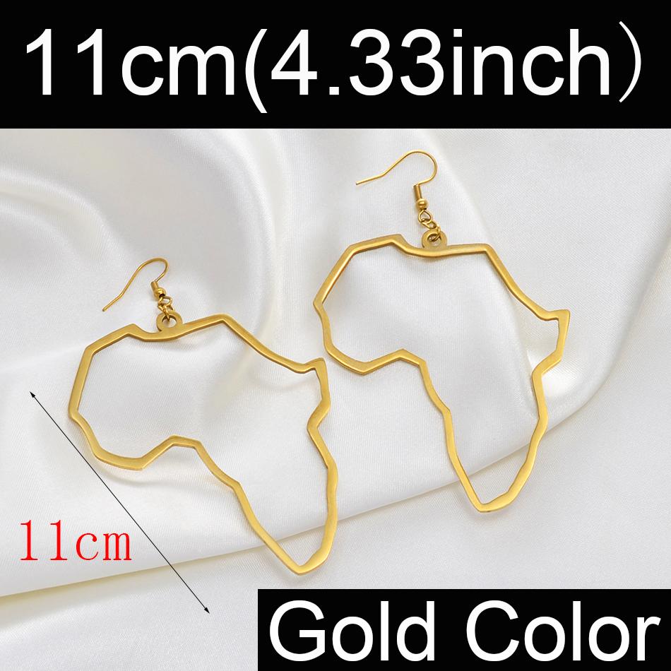 Anniyo Big Earrings Africa Map Exaggerate Larger Earring Gold Color African Ornaments Traditional Ethnic Hyperbole #144521
