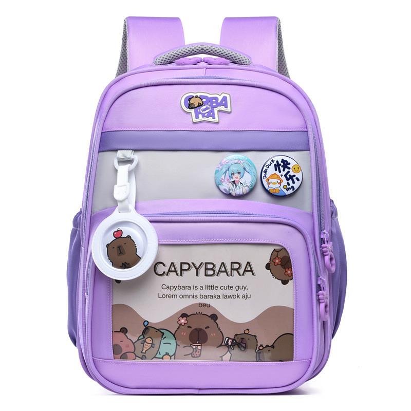 Cute Capybara Cartoon Pattern Children Large Capacity Backpack For Use School