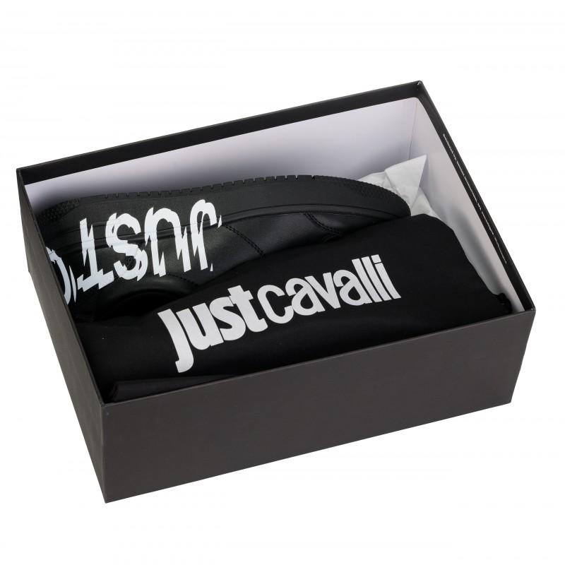 Just cavalli men's leather sneakers black azula - Size: 45