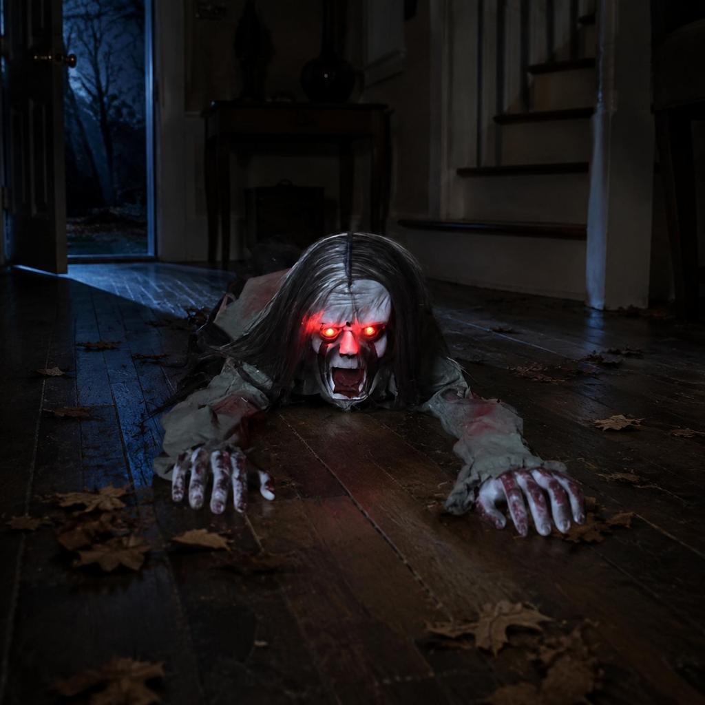 Crawling Ghost Decoration Creepy Animated Halloween Prop Large for Entryways