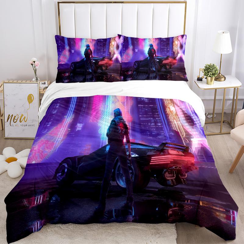 3Pcs Cyberpunk Future Cityscape Bedding Sets For All Sizes New 3D Printed Bed Cover Comforter Duvet Cover Pillowcase Bedroom Decoration