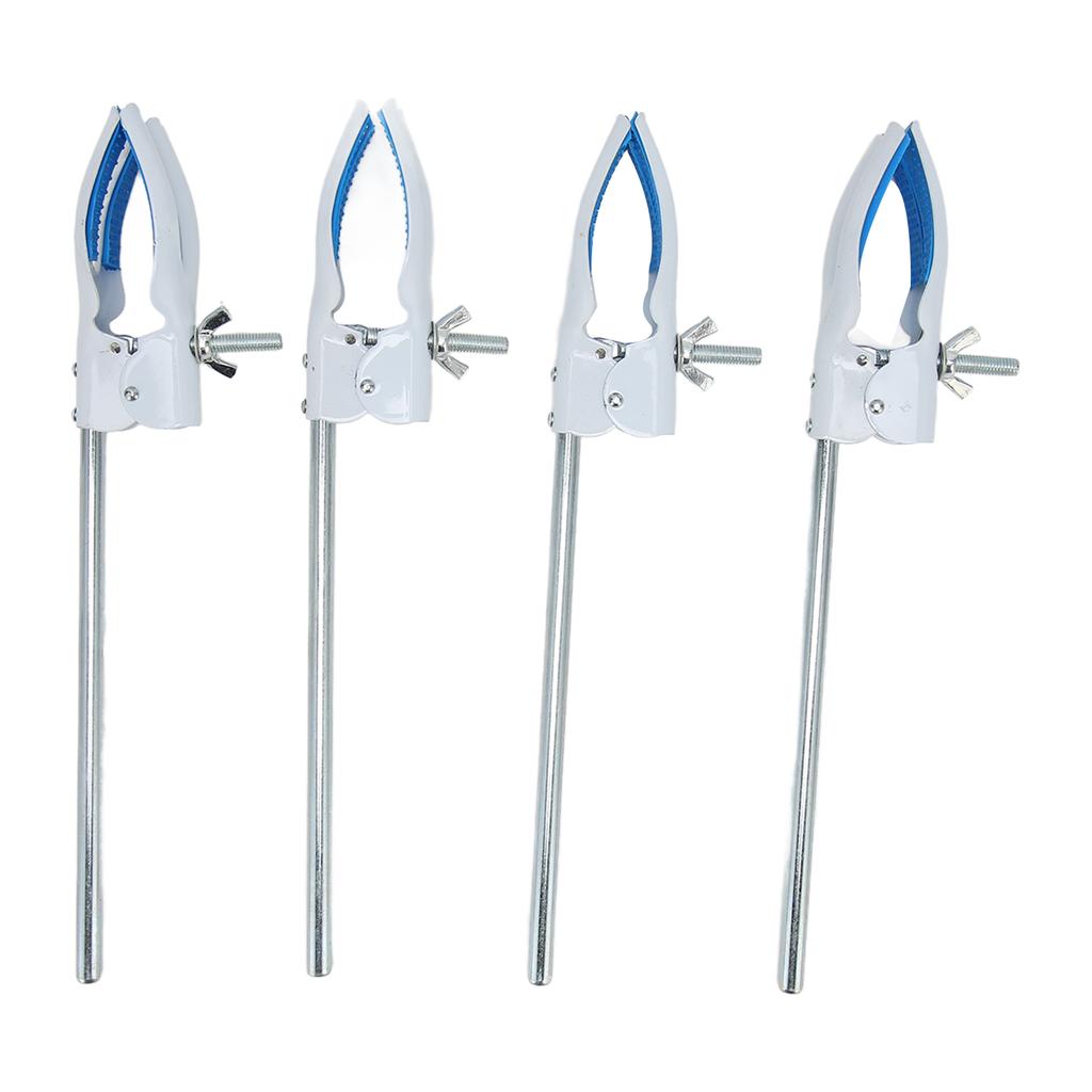 4 шт. лабораторный зажим с 4 зубцами и резиновым покрытием, профессиональный лабораторный зажим из нержавеющей стали для