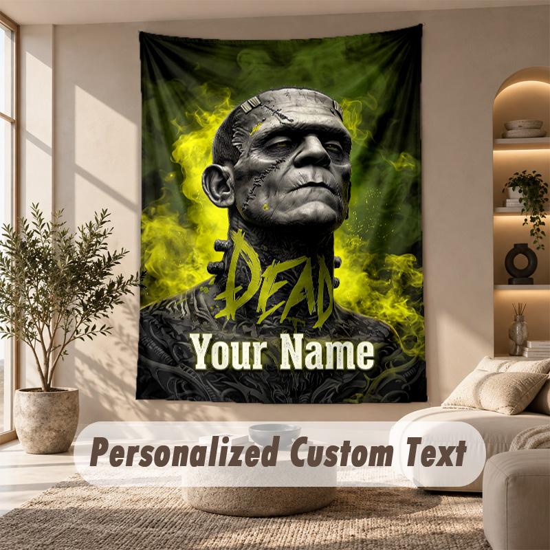 Tapestry Custom Name Text, Wall Hanging Tapestry Home Room DecorFrankenstein's Monster