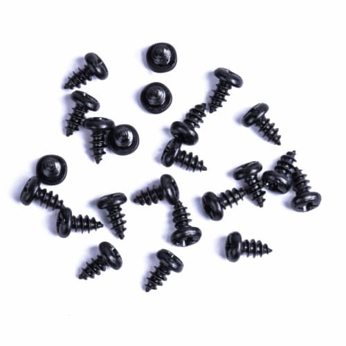 500-Piece Set of 9 Sizes of Carbon Steel Self-Tapping Screws, Cross Head, Self-Tapping Bolts, M2, M2.3, M2.6, M3, Round Head, Pan Head, with Storage C
