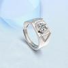 New Live Ring Imitation Mozzarella Diamond 1 Carat Men's Fashion Personality Boss Wedding Ring Jewelry