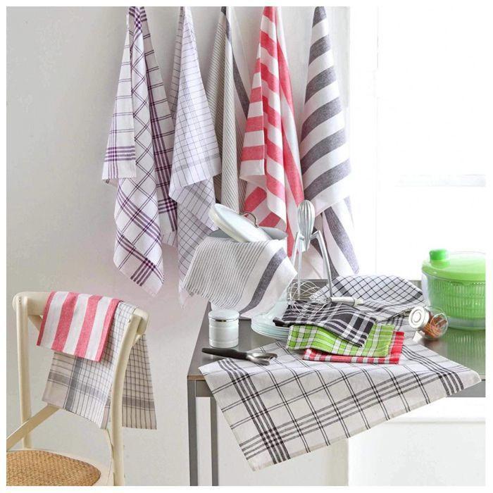 Serviettes De Table - LIGNE DECOR - 45 X 45 Cm - Coton Tissé - Noir - Lot De 3