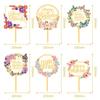 Flowers Cake Topper Happy Birthday Gold Silver Birthday Party Cake Insert Acrylic Cake Decoration Wedding Cakes Dessert Decor