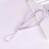 Crystal Beads Phone Short Lanyard Drop-Resistant Halter Lanyard DIY Girls' Solid Color Flat Beads