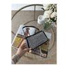 Women's Black Sparkling Stone Handbag And Shoulder Bag