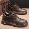 Мужские туфли осенние деловые мужские туфли в британском стиле повседневные кожаные туфли ретро коричневого цвета высокого класса с большим размером головы модные туфли