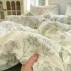Французские цветочные комплекты постельного белья для девочек Новые комплекты пасторальных простыней размера Queen Набор пододеяльника с наволочкой Без наполнителя