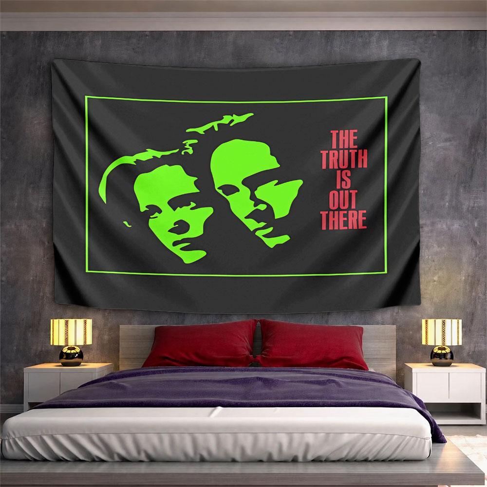 The Truth Is Out There Aliens Tapestry Wall Hanging X Files Sci Fi Decor for Bedroom Gaming Room Man Cave Gift