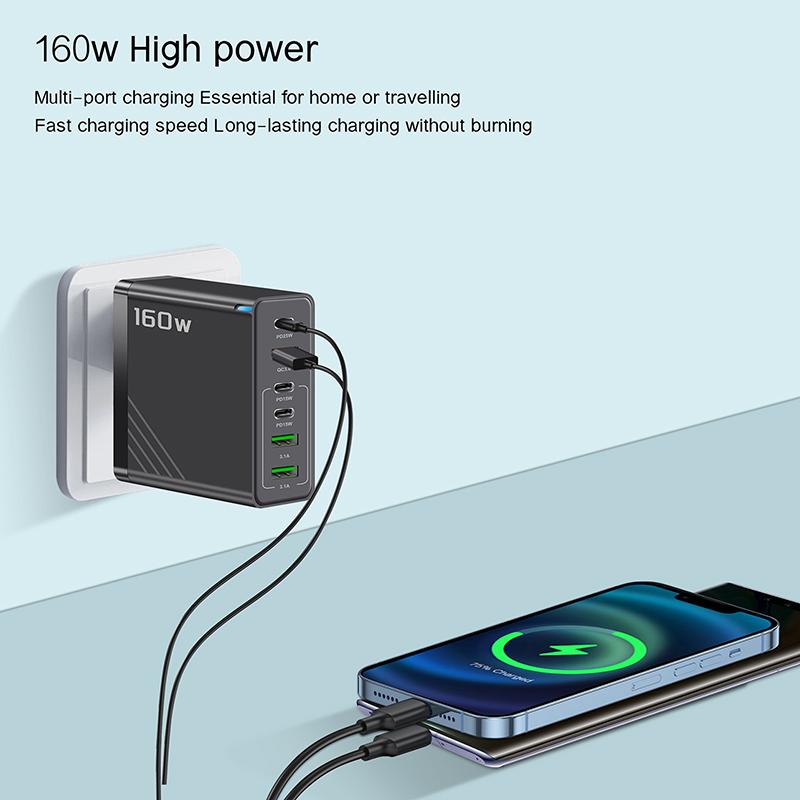 160 Вт 6-портовый адаптер для быстрой зарядки USB Type C Quick Charge PD QC3.0 для iPhone Xiaomi Samsung Huawei Зарядное устройство для телефона