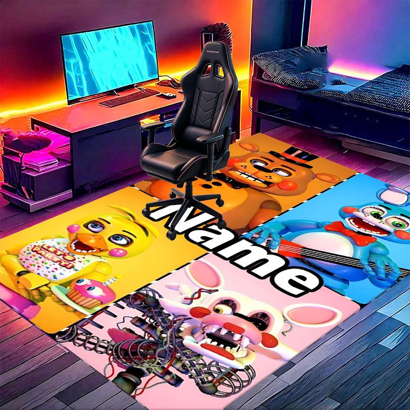 Custom Name Personalized Five Nights at Freddy's Print Carpet, Versatile Home Decor Rug, for Playroom, Apartment, Balcony, Entryway, Hallway Gift