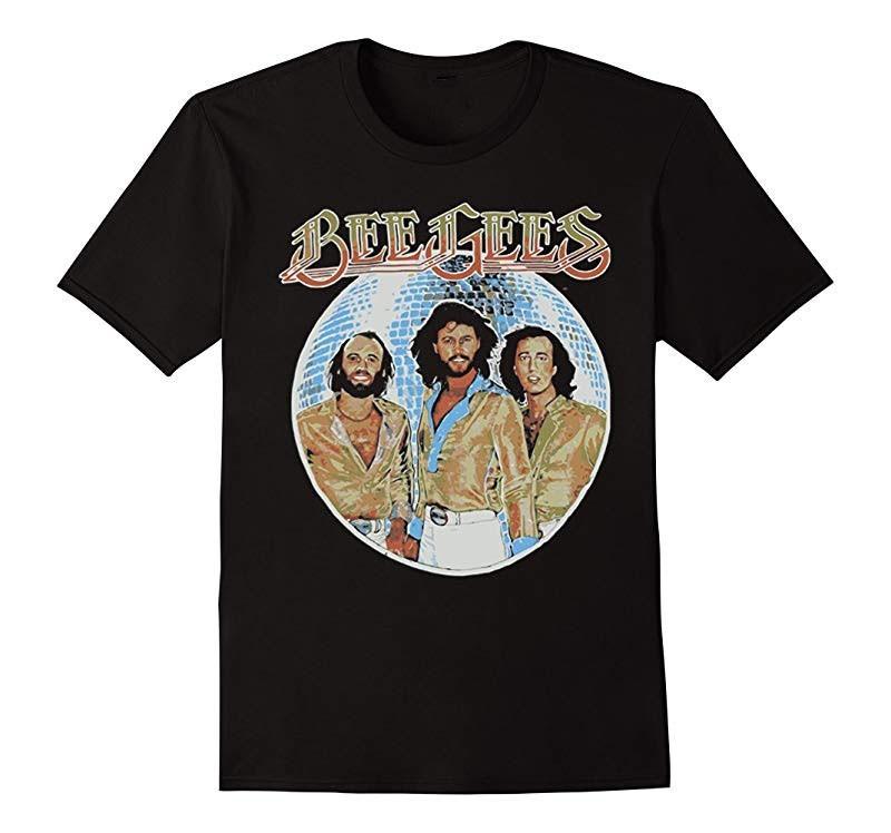 Vintage Bee Gees Disco Ball Black All Size Men Cotton T-Shirt VA012