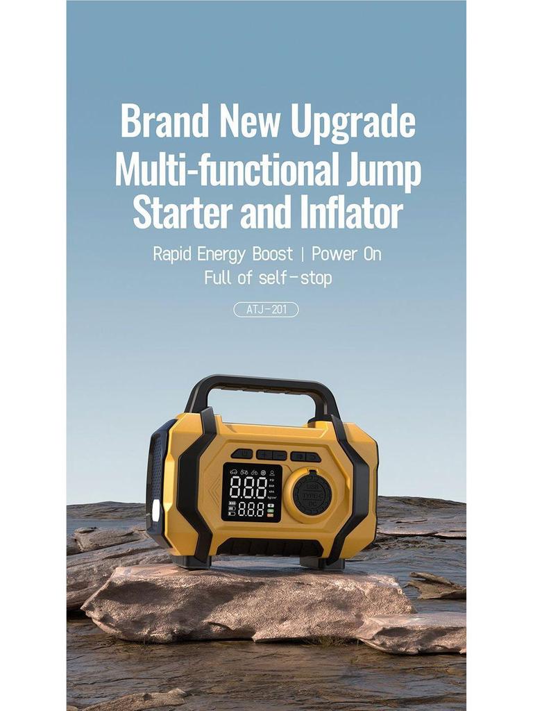 Автомобильный аварийный источник питания и насос для шин с манометром – Универсальное пусковое устройство большой емкости для автомобиля