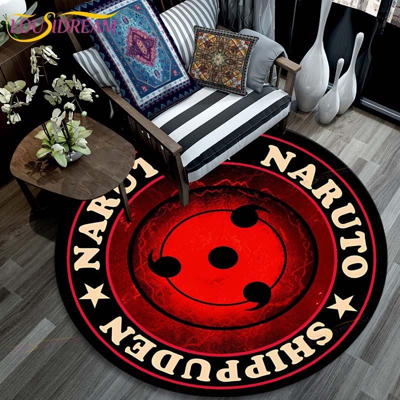 Ковер для гостиной, детские круглые коврики с рисунком Наруто с 3D рисунком для журнального столика, домашний детский напольный ковер, противоскользящий
