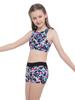 Детский купальник-танкини с принтом для девочек, комплект из двух частей, топ без рукавов с перекрещивающимися бретелями и шорты