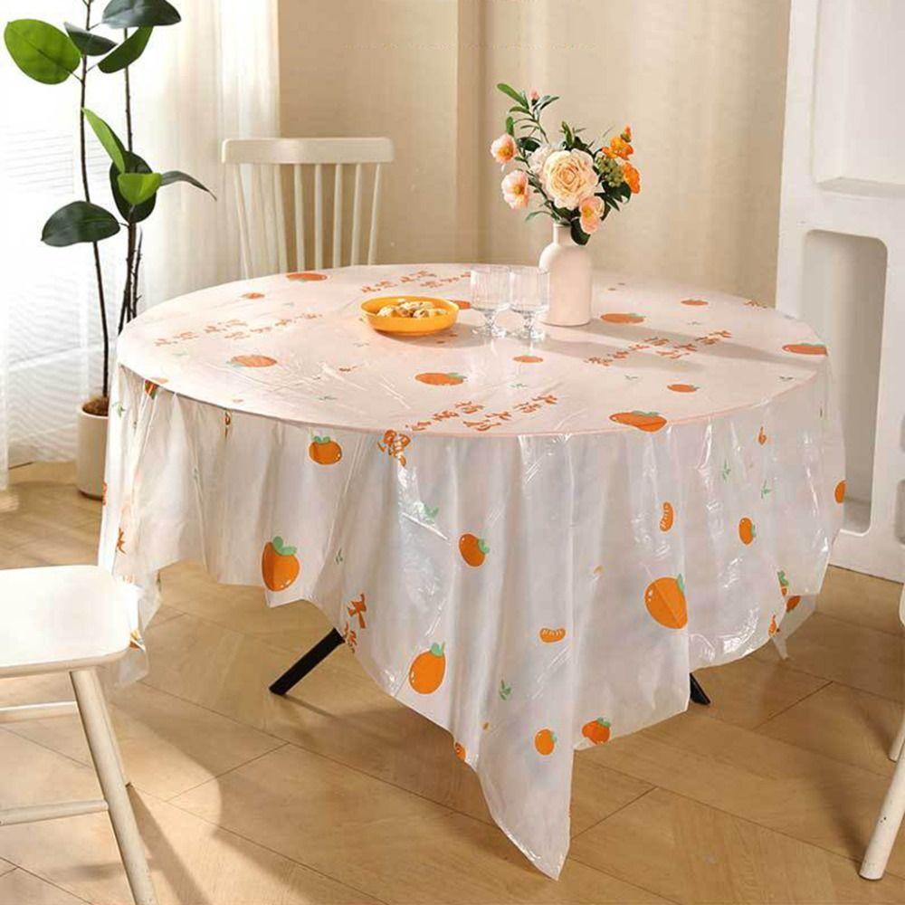 20Pcs Oil Proof Round PVC Tablecloth Plastic Fresh Fruit Tablecloth Desk