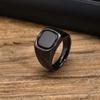 Квадратное кольцо с квадратным черным камнем, ювелирное изделие, кольца со стеклянным камнем, европейское американское ретро, черные кольца, женское