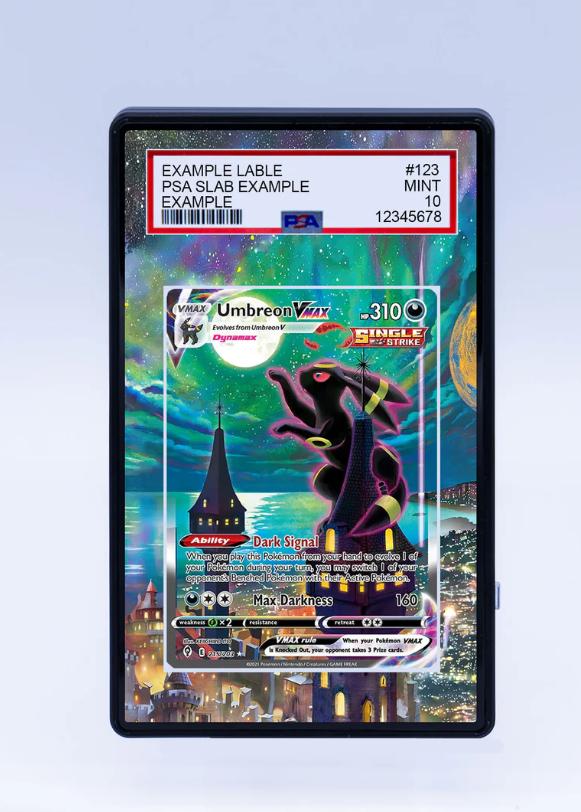 Витрина для карт Meowth Latias Eeveelution Groudon Kyogre Черный ящик для хранения Коллекция карточек Стойка для демонстрации карт Psa
