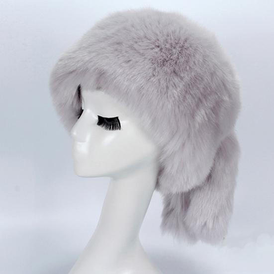 Winter Hat Ethnic Style Design Ear Protection Thickened Lining Faux Fur Ball Women Hat