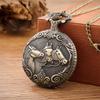 Steampunk Vintage Quartz Pocket Watch Necklace Pendant Clock Chain for Mens Women