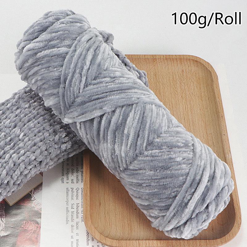 100g/roll DIY Velvet Yarn Polyester Chenille Yarn Crochet Yarn Baby Plush Yarn For Knitted Sweater