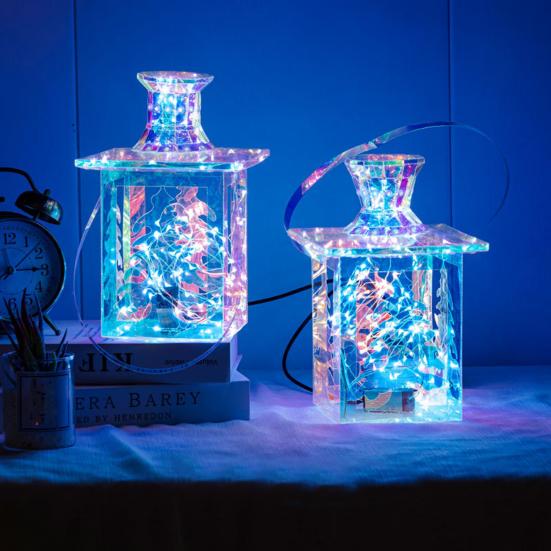 Светодиодные рождественские украшения, красочные светящиеся украшения для елки, USB-плагин, рождественские украшения для внутреннего и наружного освещения, праздничная атмосфера