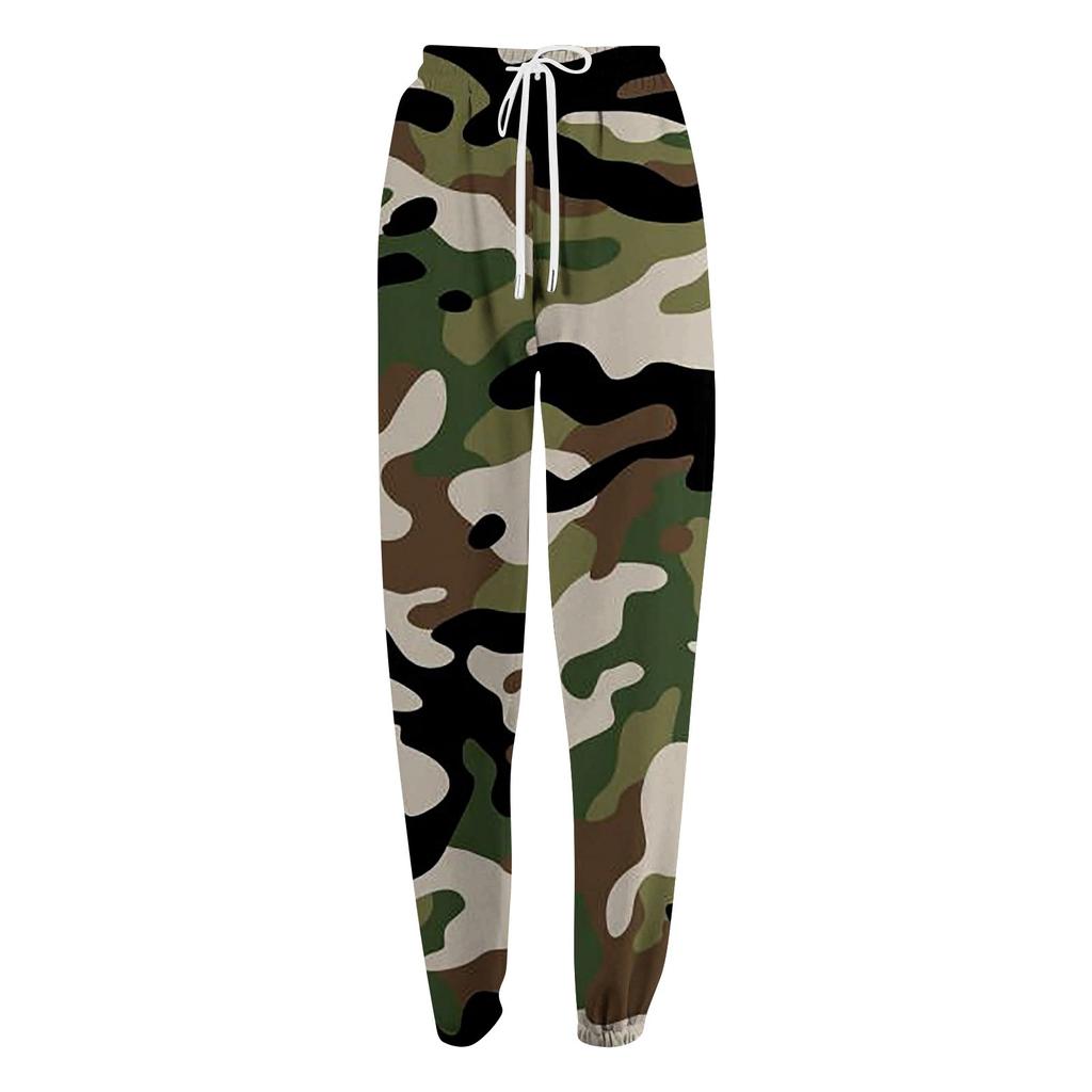 Ladies Casual Fashion Print Casual Pants Sweatshirt Trousers