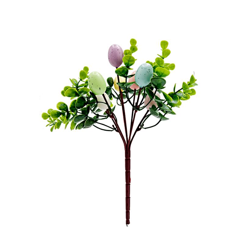 1PC Table Arrangement Colorful Floral Stems Creative Moss Bunny DIY Bunny & Eggs Easter Artificial Flower Bouquet