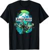 Jurassic World Blue Green Jungle Velociraptor Attack T-Shirt T-Shirt