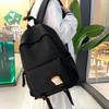 Solid Color Backpack Men's Large Capacity Travel Backpack Female Student Schoolbag