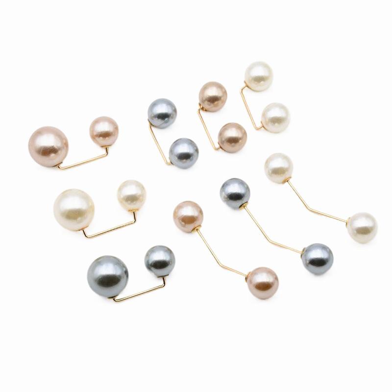 3Pcs/Set Double Pearl Brooch Pins Anti-fade Exquisite Elegant Brooches for Women Sweater Cardigan Clip Coat Summer Dress Jewelry