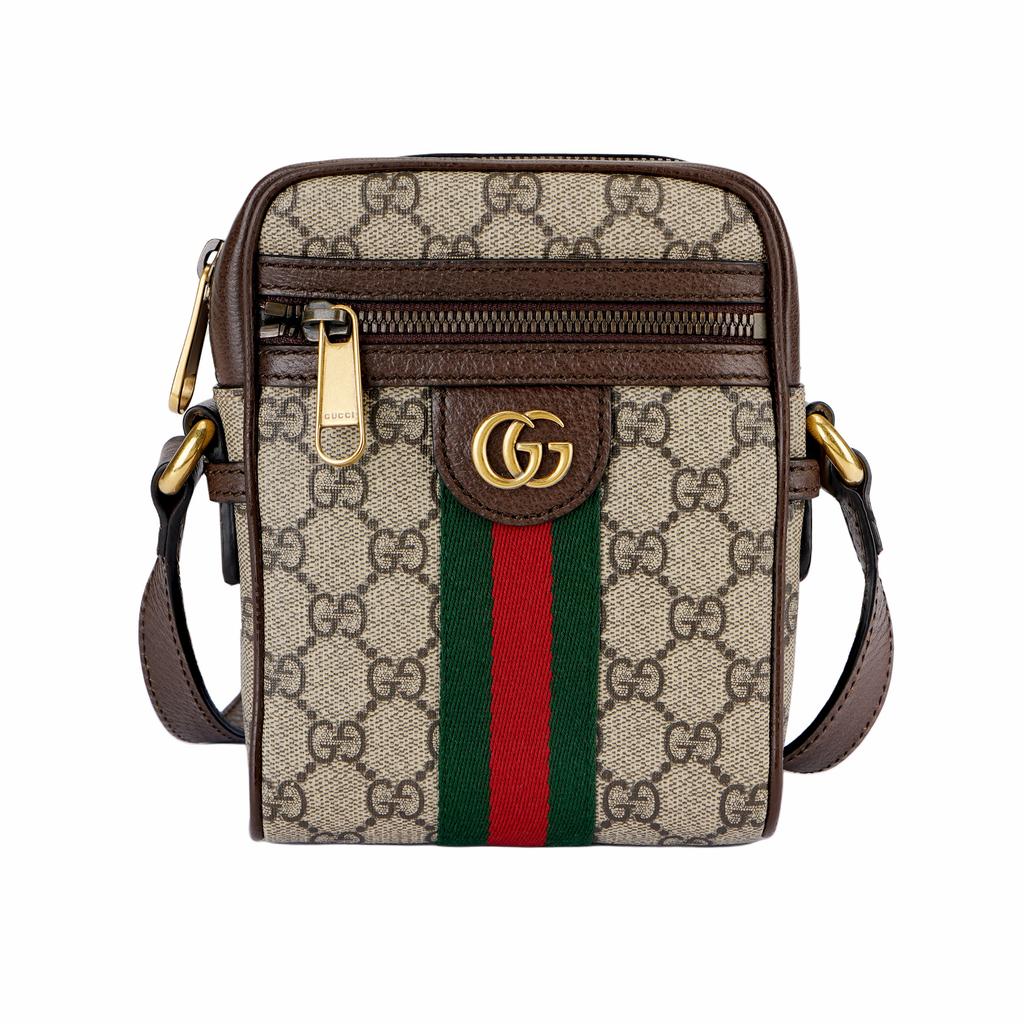 Gucci GG Supreme Ophidia Сумка через плечо Бежевая Унисекс Сумки через плечо Коричневая 598127-96IWT-8745