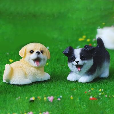 Крошечная фигурка собаки Маленький питомец Смоляное украшение Миниатюрные фигурки животных для микро-сада фей Ландшафтный дизайн Поделки своими руками Декор для аквариумного горшка