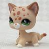 LPS CAT настоящий Littlest pet shop, милые игрушки, фигурка, редкая стоячая короткошерстная кошка, оригинал #852, коричневый, пятнистый, леопардовый, котенок, лунные глаза