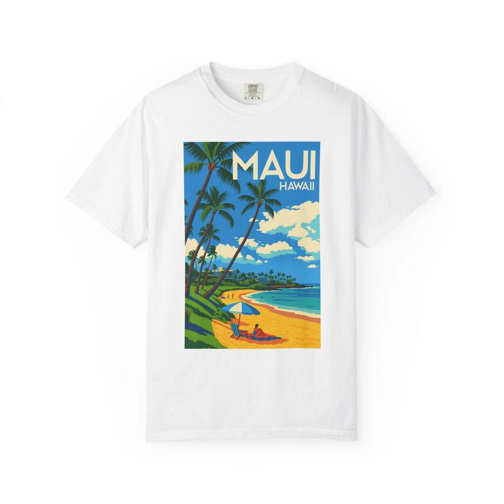 Retro Maui Hawaii Tee Beach Lover Vintage Casual Summer Shirt