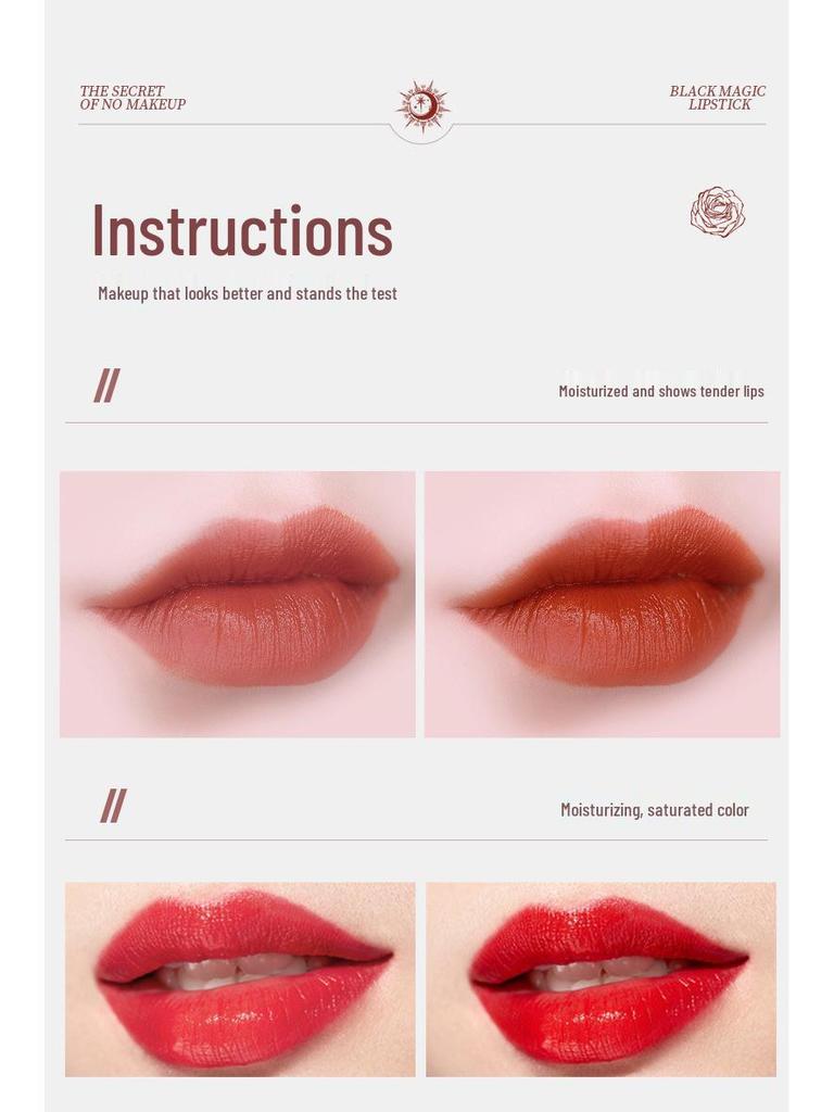 Увлажняющая помада Bioquan Black Magic с длительным эффектом - Не липкая и Не выцветающая