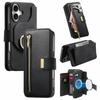 For iPhone 17 Magnetic Leather Case with Detachable RFID Blocking Zipper Wallet Cover